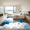 thumbnail image 3 of ODIKA 5'x7' Machine Washable Non-Slip Area Rug, Graphic Navy Blue High Traffic Rug, Blue, 1056151, 3 of 7