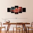 thumbnail image 3 of Elephant Stock American Eagle And Flag Wall Art - Horizontal Multi Panel Canvas - Living Room Wall Decor - Flags Multi Panel - Black And Yellow Decor - 74" x 34", 3 of 8