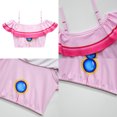 thumbnail image 4 of Girls 3-Piece Swimsuit with Swimming Cap Super Brothers Peach Bathing Suit Swimwear, 4 of 6