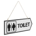 thumbnail image 6 of DEEPCRAFF Double-Sided Wooden Bathroom Sign with Hanging Rope, White Restroom Wall Decor for Home and Office, 6 of 6
