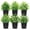 Green, variant on Miracliy 6 Pack Artificial Square Plastic Potted Plants, Gray Green Fake Greenery for Home and Office Desktop Decor