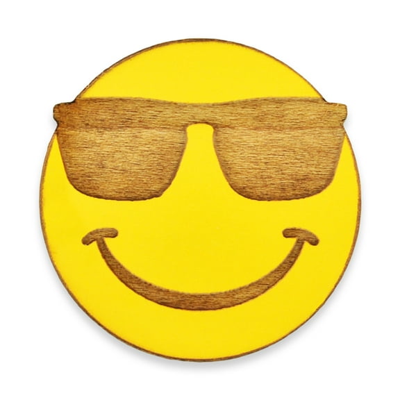 PinMart's Yellow Smiley Face Wood Pin