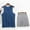Navy-C, variant on FRSASU Men's 2PC Undershirts Tank Shorts Set Ice Silk Traceless Thin Breathable Color V-Neck Sleeveless Tops Shorts Set White-G