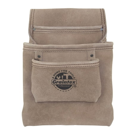 

Graintex SS2048 : 3 Pocket Nail & Tool Pouch Suede leather