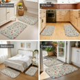thumbnail image 4 of Pioneer Flower Floral Print Pattern Bath Mat Set Of 2,Non-Slip Rug for Bathroom,Kitchen,Bedroom,Entrance, 30x17 and 23.5x15.7 Inches, 4 of 5