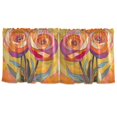 thumbnail image 7 of Yayeee Kitchen Curtains Tier Set of 2 Light Filtering 57"x24" Over Sink Window Panels, Purple Abstract Floral, 7 of 7