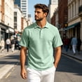thumbnail image 2 of Trgacdwlo Polo T Shirts for Men Linen Raglan Men's Shirts Short Sleeve Summer Lightweight Moisture Wicking Golf Polo Shirt Men Light Green M, 2 of 9