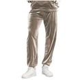 thumbnail image 4 of Kakii Men's Solid Color Velvet Tracksuit Set, Long Sleeve Hooded Sweatshirt & Jogger Pants Matching Outfit, Plush Loungewear Two-Piece, 4 of 7