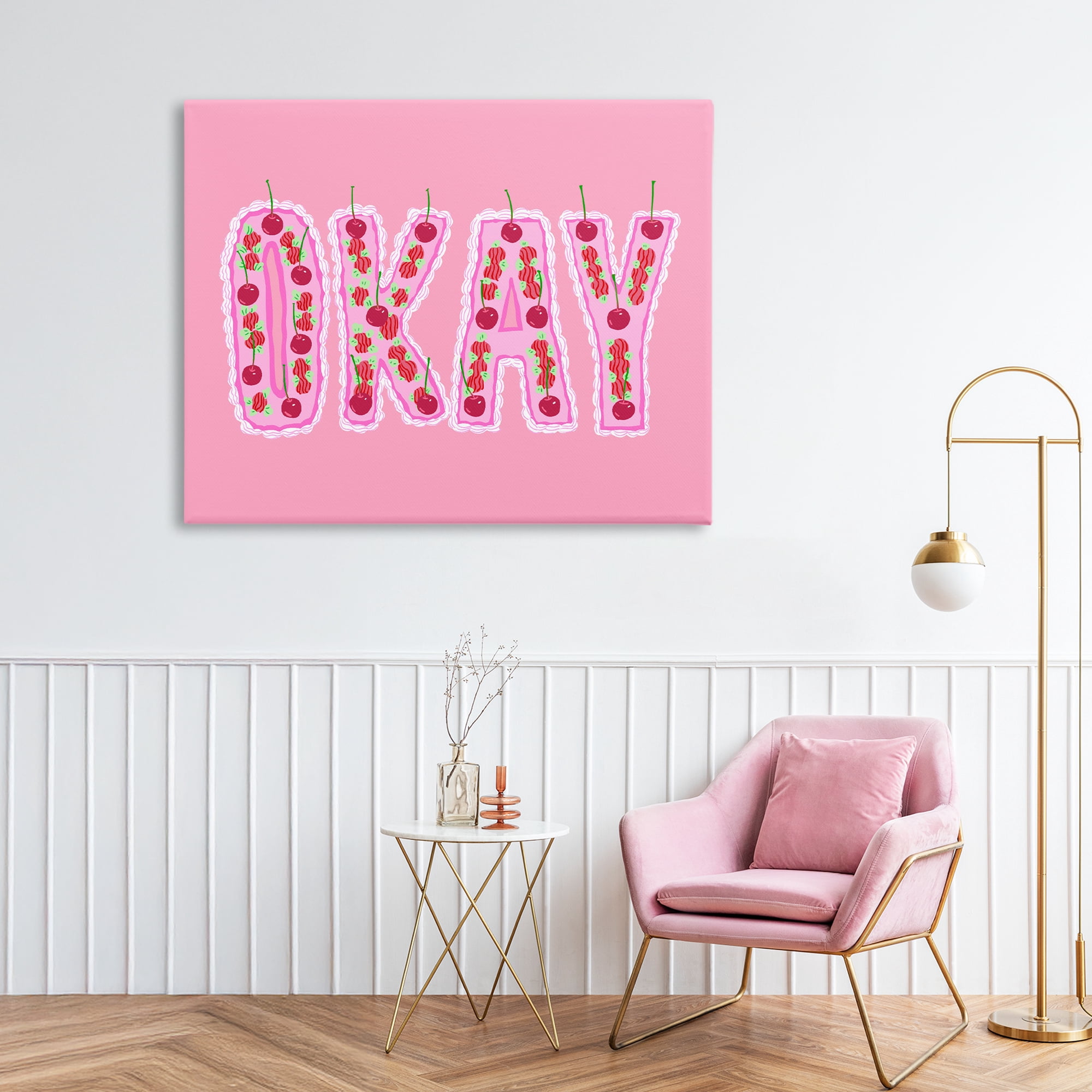 Stupell Industries Okay Pastel Cherry Cake Canvas Wall Art, design by Ziwei Li