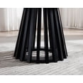 thumbnail image 5 of Guyou Modern Round Coffee Table with Geometric Wood Strips Base, 24 " Wooden Cocktail Table for Living Room Small Space Lounge, Black, 5 of 6