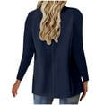 thumbnail image 3 of BODOAO Women's Casual Business Blazer Notched Lapel One Button Open Front Long Sleeve Blazers Office Work Suit Jackets Suit Jackets Work Lightweight Coats Spring Summer Cardigan Suits Dark Blue L, 3 of 6