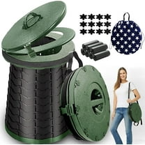 XXL Portable Toilet for Camping,880lbs Capacity,19.7" H Adjustable Portable Toilet with 7 Garbage Bags,Porta Potty for Adults,Collapsible Luggable Loo for Camping/Travel/Hiking/Car