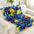 thumbnail image 4 of Dinosaur Blanket for Boys Teens Kids Soft Fuzzy Flannel Animal Throw Blanket for Adults Plush Dinosaur Christmas Birthday Gifts,50"x60", 4 of 5