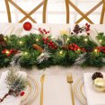thumbnail image 5 of Artificial Christmas Garland Christmas Flocking Snowflake Rattan 270CM/106IN with Pinecone and Red Berries Mixed Artificial Encryption Falling Snow Rattan, 5 of 8