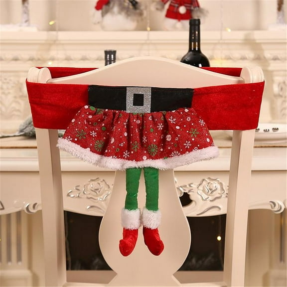 Vikakiooze Christmas Decorations Non-woven Elf Chair Set Stool Set Chair Cover