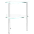 thumbnail image 2 of vidaXL 2-Tier Side Table Transparent 38x38x50 cm Tempered Glass, 2 of 5