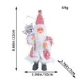 thumbnail image 1 of Muñeco de Papá Noel con cara americana, decoración para árbol de Navidad, tela a cuadros gris, estatuilla de Papá Noel para decoración del hogar de Navidad, 1 of 4