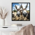 thumbnail image 3 of Kate and Laurel Sylvie Funny Animal Donkey Selfie Framed Canvas Wall Art by The Creative Bunch Studio, 22x22 Black, Funny Cute Animal Art for Wall, 3 of 7