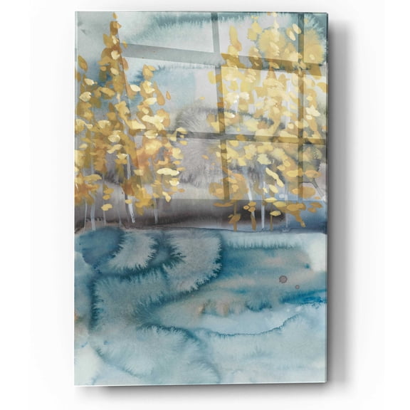 Epic Art 'Golden Trees II' by Chariklia Zarris, Acrylic Glass Wall Art, 12"x16"