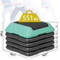 thumbnail image 2 of SuperDeal 16-in Aerobic Stepper Height Adjustable Exercise Workout Step Platform W/4 Risers for Home Gym Fitness, Green, 2 of 7
