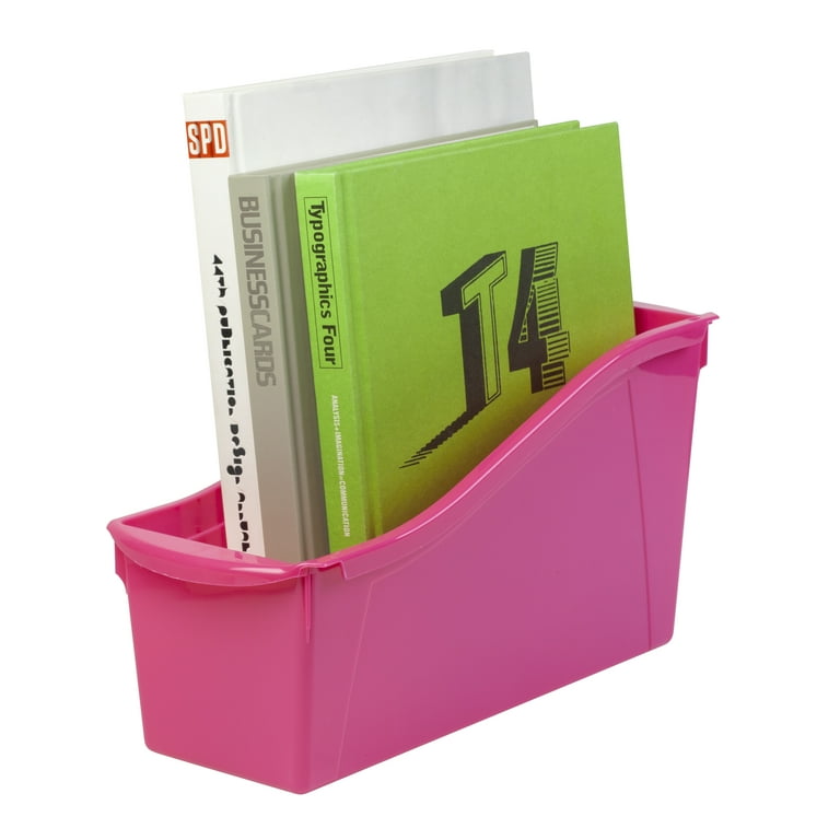 Ochine Magazine Storage Box Sturdy Desk File Organizer Solid Color Book  Boxes Set of 3