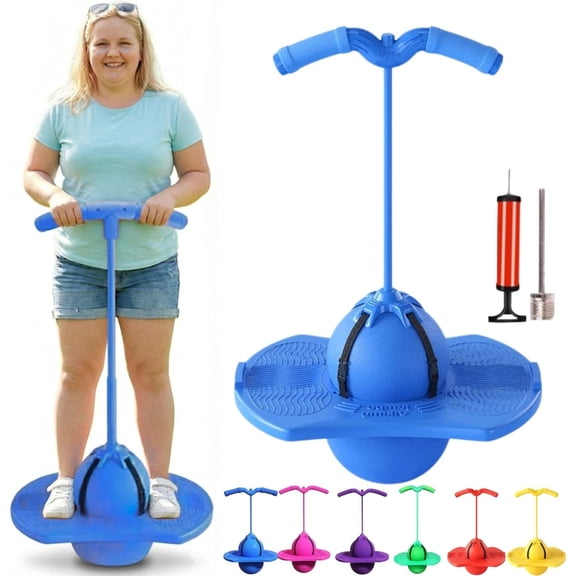 Gfplay Balance Jumping Ball with Handle, Pogo Hopper Ball for Indoor & Outdoor Play, Develops Balance & Coordination, Safe Fitness Toy