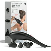 Sharper Image Personal Deep-Tissue Massager for Neck and Back, 3 Swappable Heads, Kneading and Soothing Heat