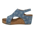 thumbnail image 3 of Corkys Womens Carley Graphic Studded Slingback Wedge  Casual Shoes, 3 of 5