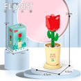 thumbnail image 1 of Ramo de rosas de orquídeas, hermoso bloque de flores suculentas, bloques de construcción en maceta, Kit romántico de montaje, juguete de construcción, regalo para niña, 1 of 4