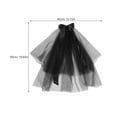 thumbnail image 2 of PAMINGONO 1Pcs Veils for Women Wedding Black Gauze Square Bowknot Retro Dark Style, 2 of 8