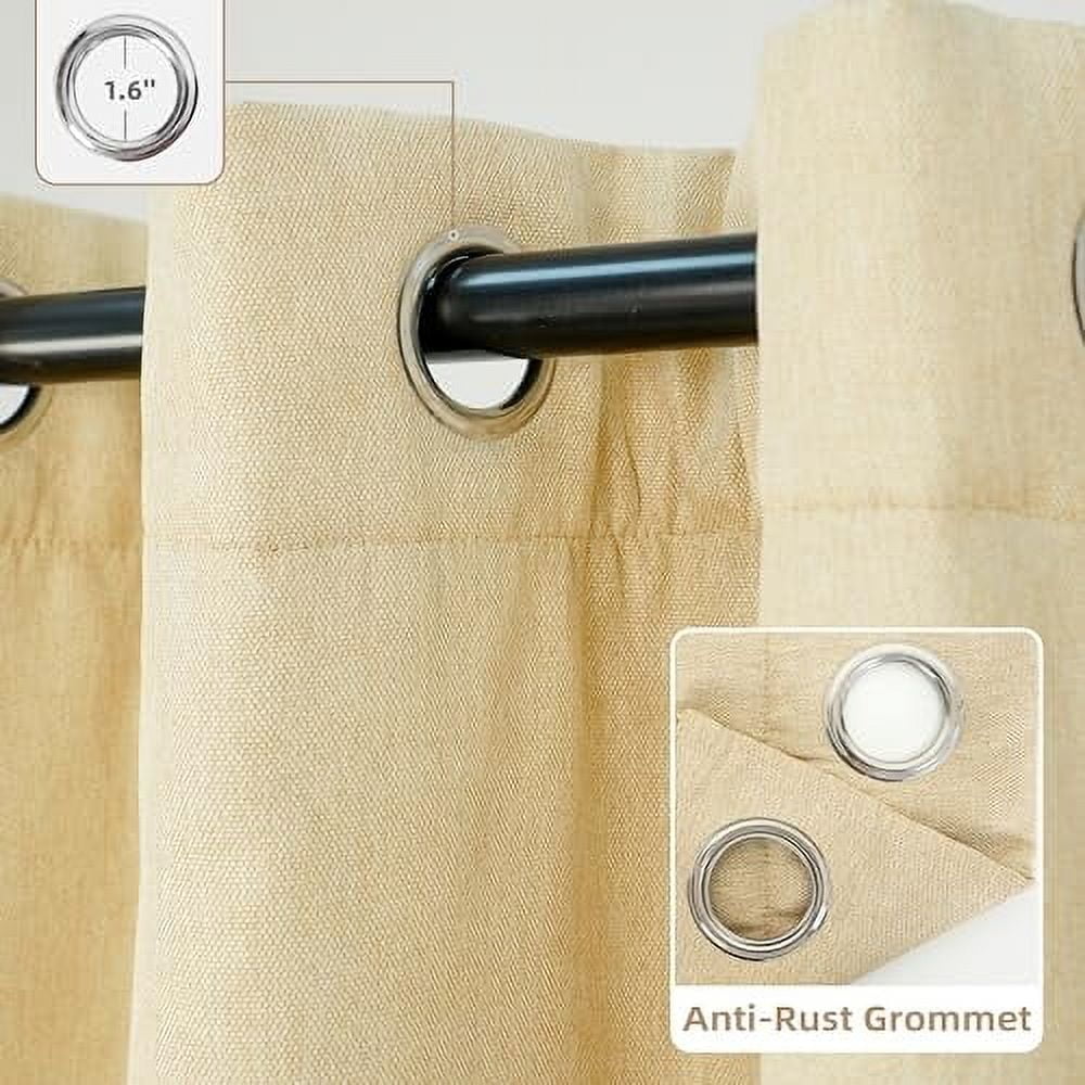 DriftAway Blackout Soundproof Thermal Insulated Faux Linen Curtains for Bedroom 100% Light Blocking with Quilted Thermal Liner for Cold and Heat Blocking Sound Dampening 1 PC 52" x 84" Beige