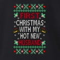 thumbnail image 3 of First Christmas With My Hot New Husband Wife Classic Newlywed Matching His and Hers Couples Sweatshirt Christmas Matching Couple Crewneck Sweater, 3 of 6