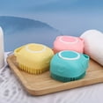 thumbnail image 4 of 3-Color Pet Shampoo Brush Set - Soft Silicone Bristles With Built-in Storage, Non-Slip Dual-Sided Grooming Tool For Dogs & Cats, 4 of 5