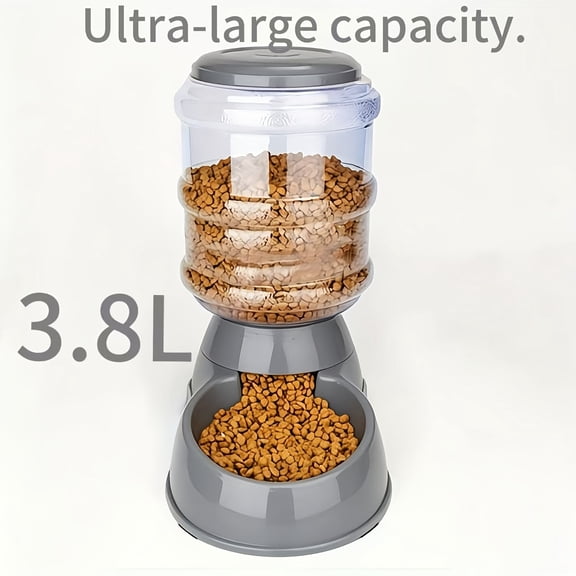 Automatic Dog Feeder and Water Dispenser for Small Pets, 1 Gal Gravity Cat Food Bowl