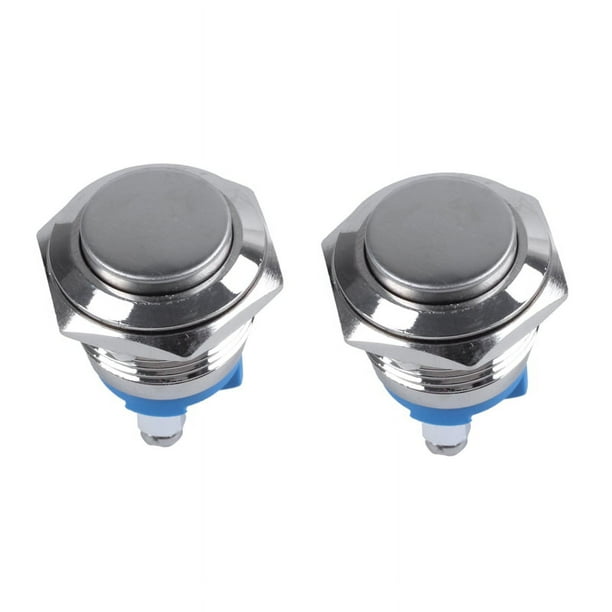 5piezas 16mm Alto Redondo Interruptor de Boton Pulsador de Metal Momentaneo Redondo Alto