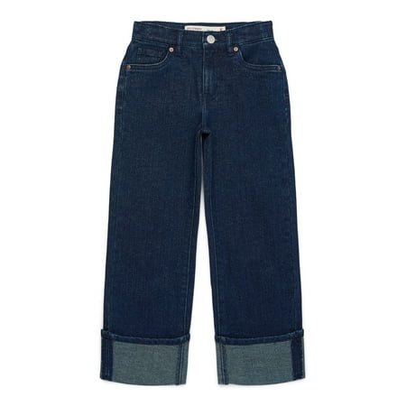Levi's Girls’ Lurex Wide Leg Jeans with Cuffs, Sizes 5-18