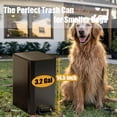 thumbnail image 2 of Metal Dog Pooper Scooper for Yard - 3.2Gal Dog Poop Trash Can Outside with Pedal - Pet Waste Container Outdoor - Stainless Steel Garbage Bucket with Lid - Black Trash Bin, Long Handle Tray and Rake, 2 of 7