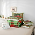 thumbnail image 5 of Manfei Rustic Farmhouse Truck Bedding Comforter Set 7pcs, Merry Christmas Queen Bedding Sets, Red Green Buffalo Reversible Queen Sheet Sets, Microfiber Bedroom Decor, 5 of 7