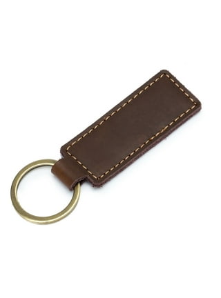 Handmade Leather Keychain Pouch With Key Buckle Fashionable Brown