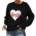 thumbnail image 1 of Pompotops Femmes Manches Longues O Col Imprimé Décontracté T-Shirt Tops Pull-Over Chemisier, 1 of 4