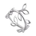 thumbnail image 1 of 925 Sterling Silver Oxydé Platine Plaqué Feuilles Forme Femmes Anneau, 1 of 2