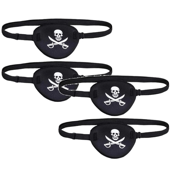 2Pcs Skull Pirate Eye Patch With Adjustable Strap, Halloween Cosplay Costume Accessory For Adults 2026