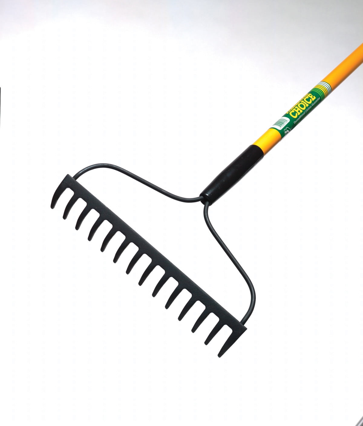 Professional's Choice 16-Tine Bow Rake - 54" Fiberglass Handle - 14 Gauge Steel Blade