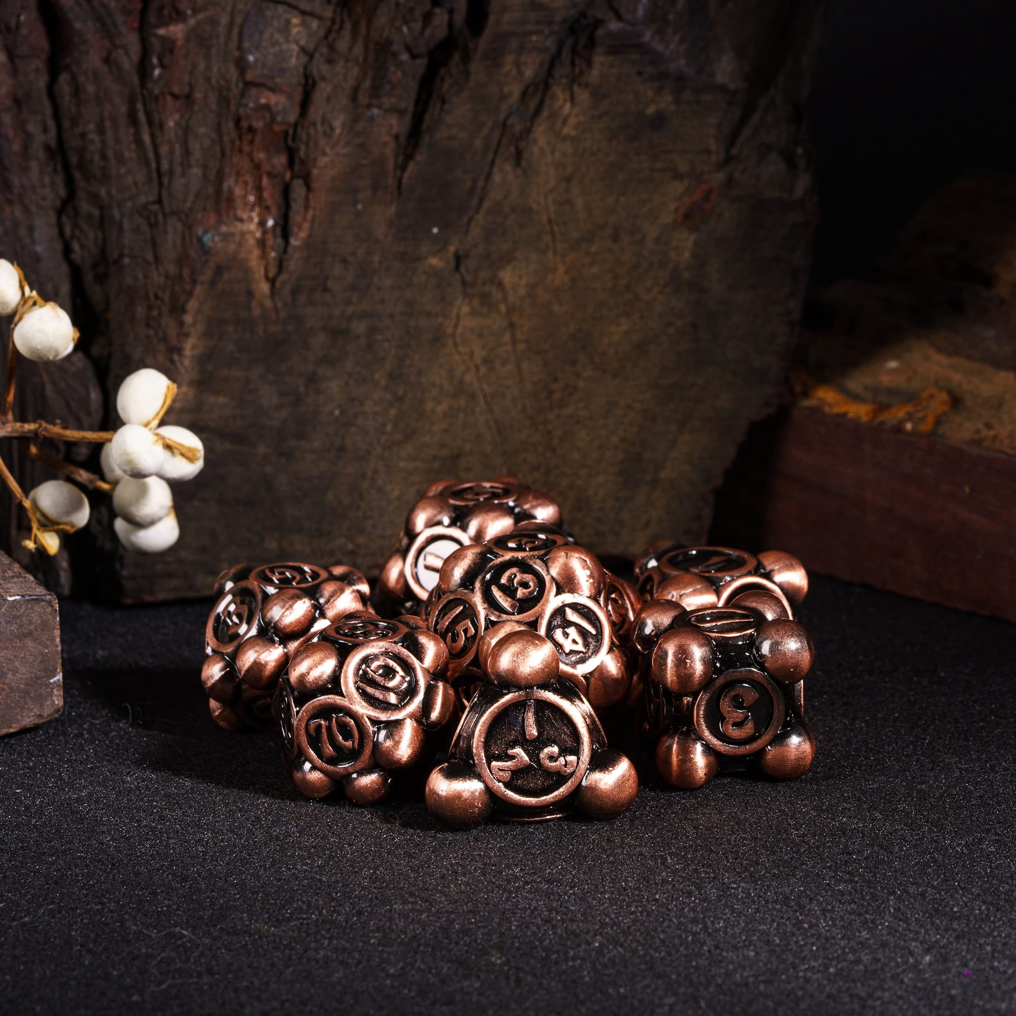 Cusdie 7-Die Metal DND Dice Set, Ball Tip Design Metal Polyhedral D&D Dice Set for DND Dungeons and Dragons TTRPG Role Playing Games