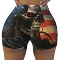 thumbnail image 2 of Lsque Cyberpunk Skull American Flag Pattern High Waisted Biker Shorts for Women-Tummy Control Fitness Athletic Workout Running Yoga Gym Shorts,Moisture-Wicking-X-Large, 2 of 9