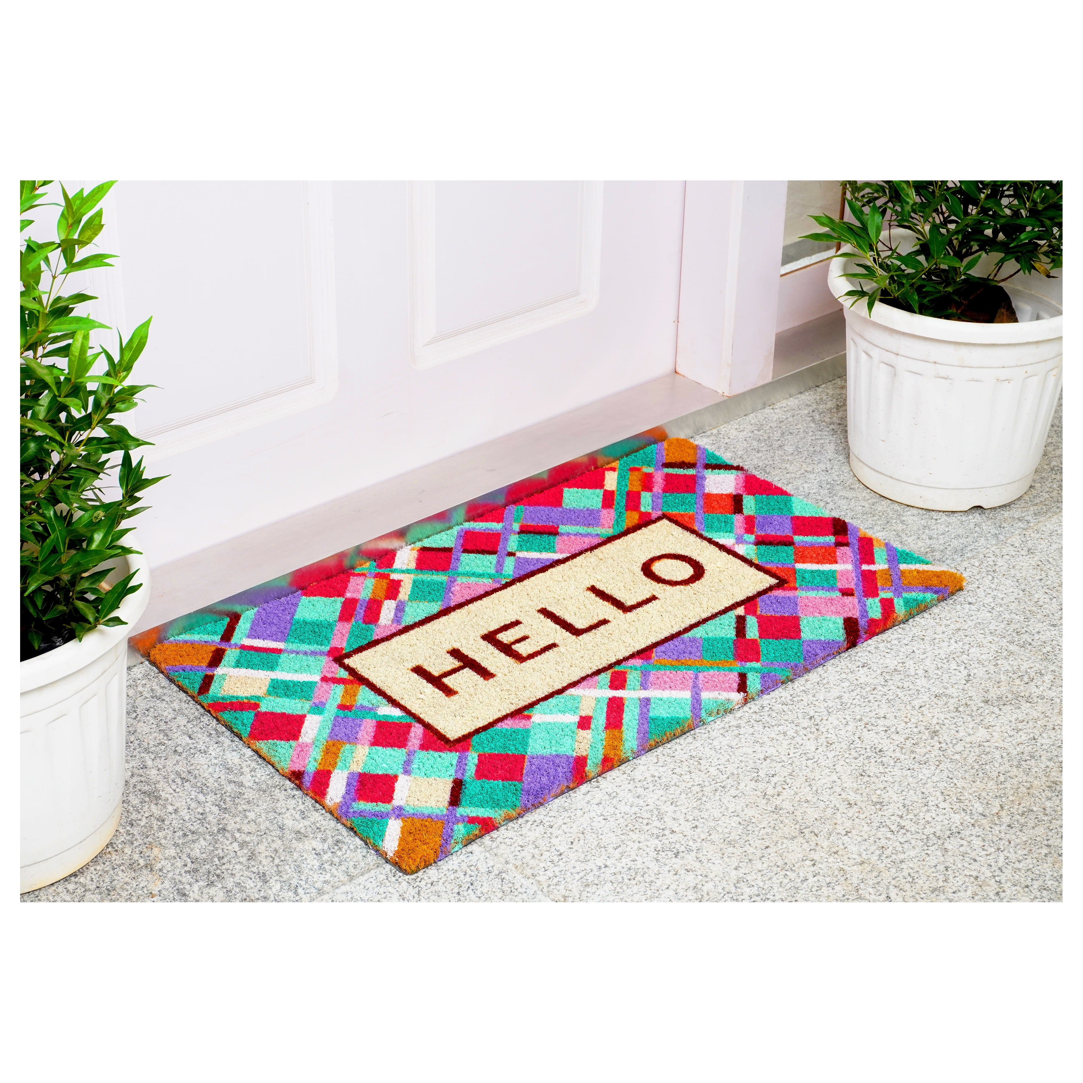 Calloway Mills 107642436 Jazzy Abstract Hello Doormat 24" x 36"