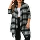 thumbnail image 1 of Cárdigan Abierto Frontal Plus Size GRACE & GRANDEUR para Mujeres, Cárdigans Largos de Rayas Boho Livianos 2X Negro, 1 of 1
