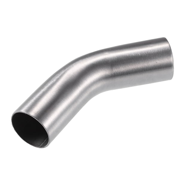 1 Uds DE 1,5 Pulgadas 45 Grados Escape Codo Tubería SS304 Acero Inoxidable