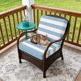 thumbnail image 4 of Outdoor Patio Cushion Covers 4 Pack Sky Blue Stripes Patio Chair Cushion Covers with Ties and Zipper Modern Artistic Parallel Lines Waterproof Outdoor Seat Cushion Covers for Patio Furniture 22"x22", 4 of 9