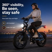 1500W Peak Motor Ebike for Adults, Pescroa Electric Bike for Adults, APP Control, 48V 15Ah Removable Battery Electric Dirt Bike with 450LBS Max Weight, Adult Electric Bicycles with 65Miles Range